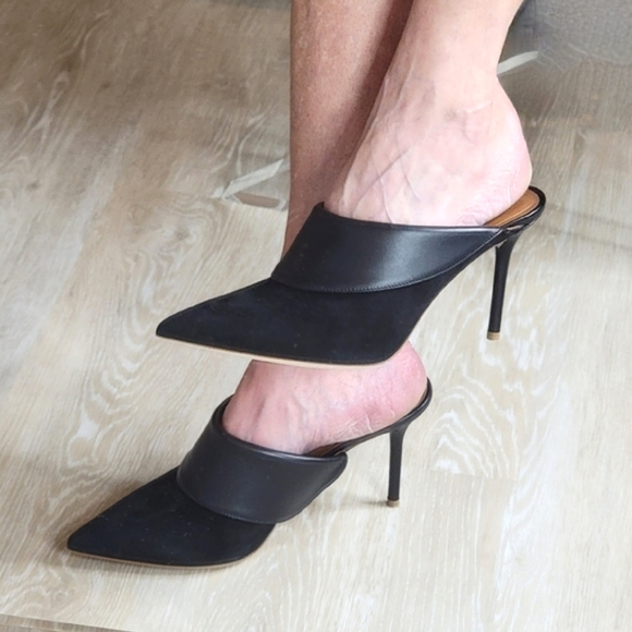NIB. MALONE SOULIERS 'Tilly' 85 Leather and Suede Mules - Picture 5 of 16